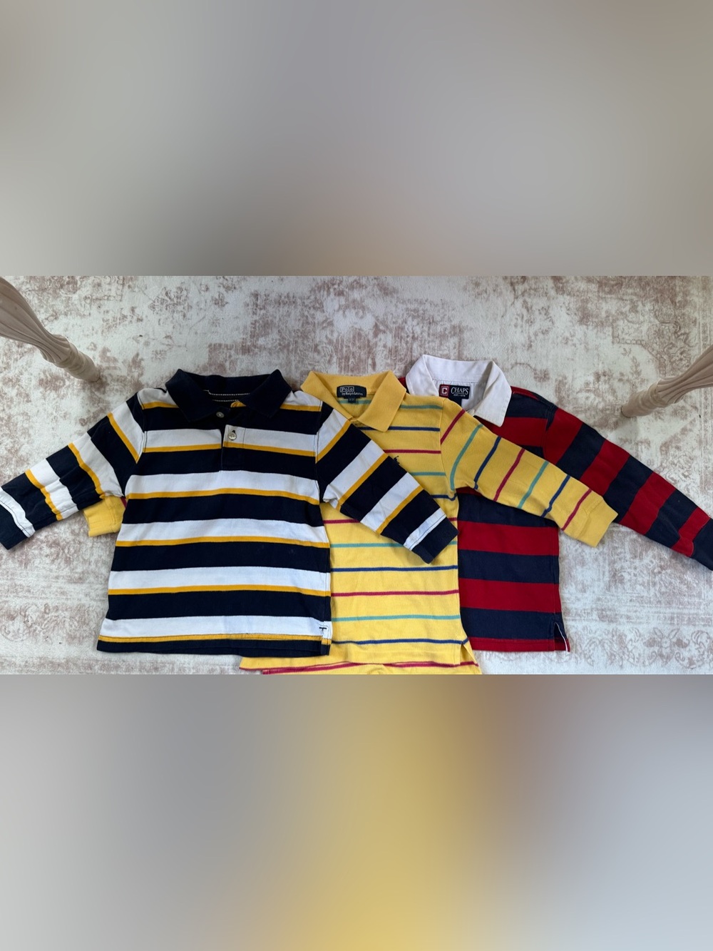 Bundle of 3 long sleeve boys polos - Ralph Lauren, Chaps, Place size 3T and 4
